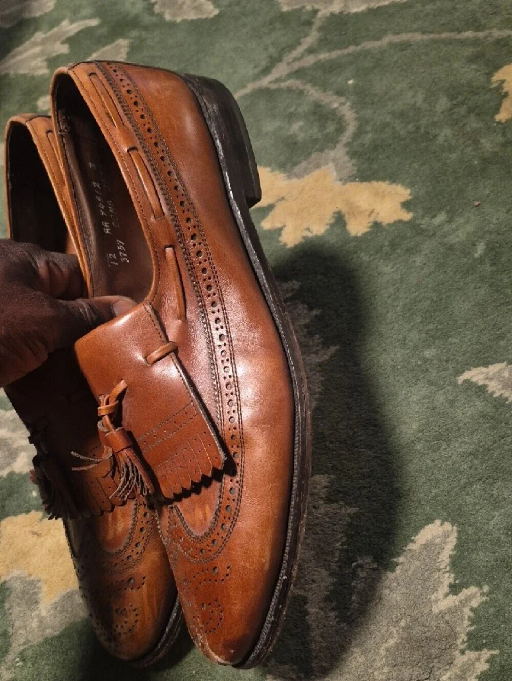 Allen Edmonds Tan Leather Tassel Wingtip Loafers
